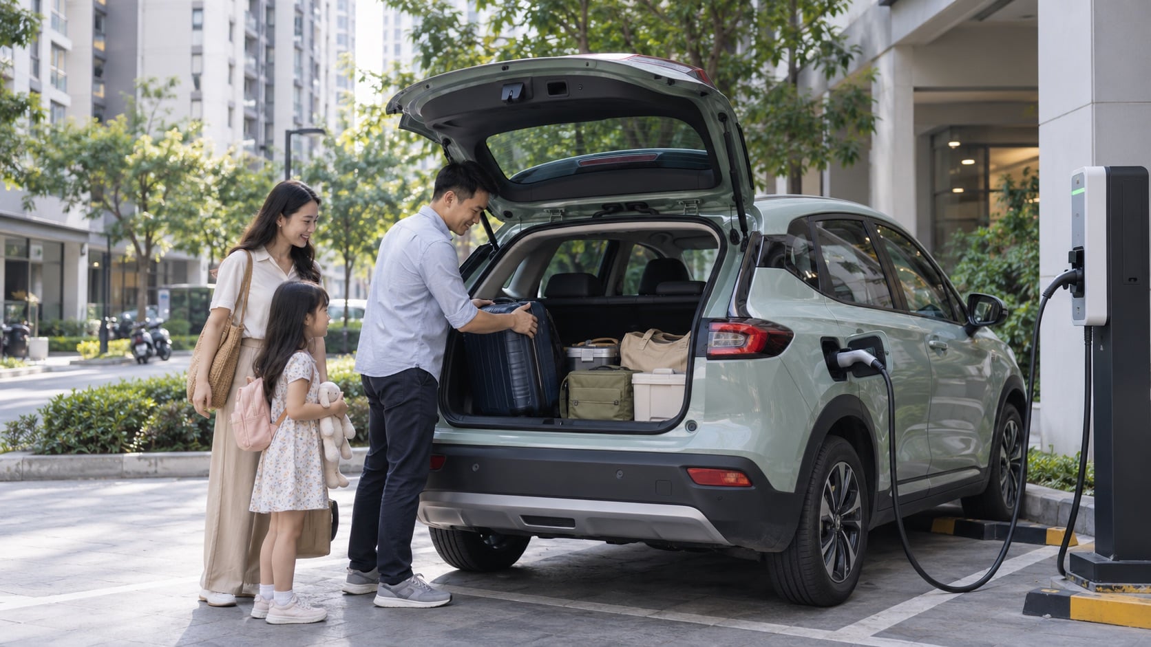 Ô tô điện mở rộng lựa chọn cho các gia đình, song sự thuận tiện vẫn phụ thuộc nhiều vào hạ tầng sạc và dịch vụ hỗ trợ. (Ảnh minh họa: ChatGPT)