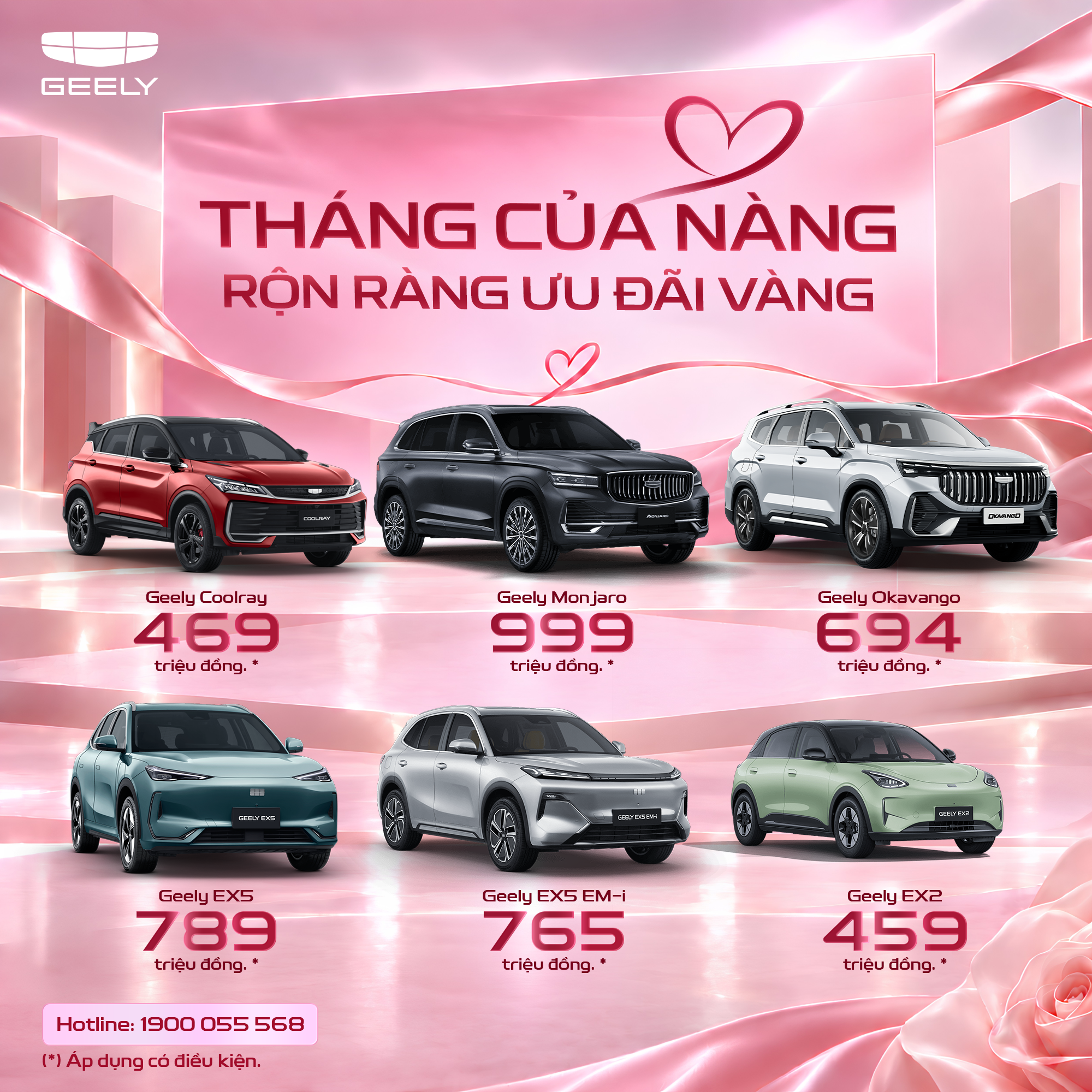 Geely Việt Nam công bố loạt ưu đãi dành cho khách hàng mua xe trong tháng 10.