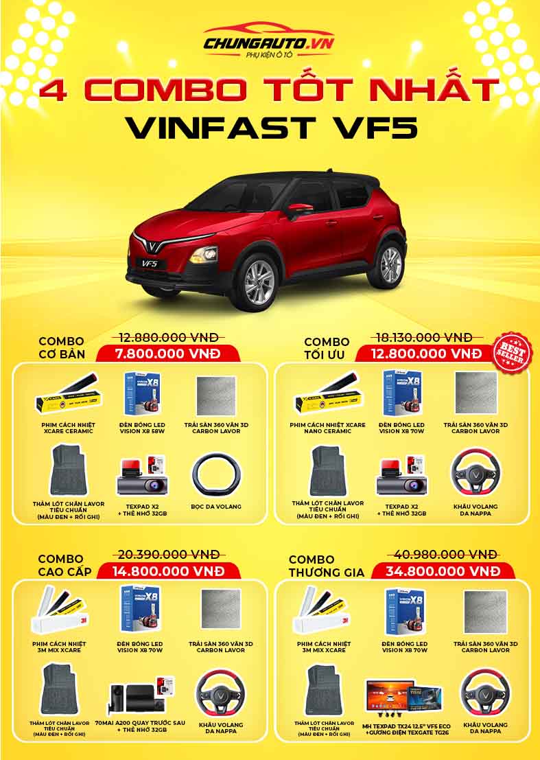 Top 4 combo phụ kiện tốt nhất cho Vinfast VF5