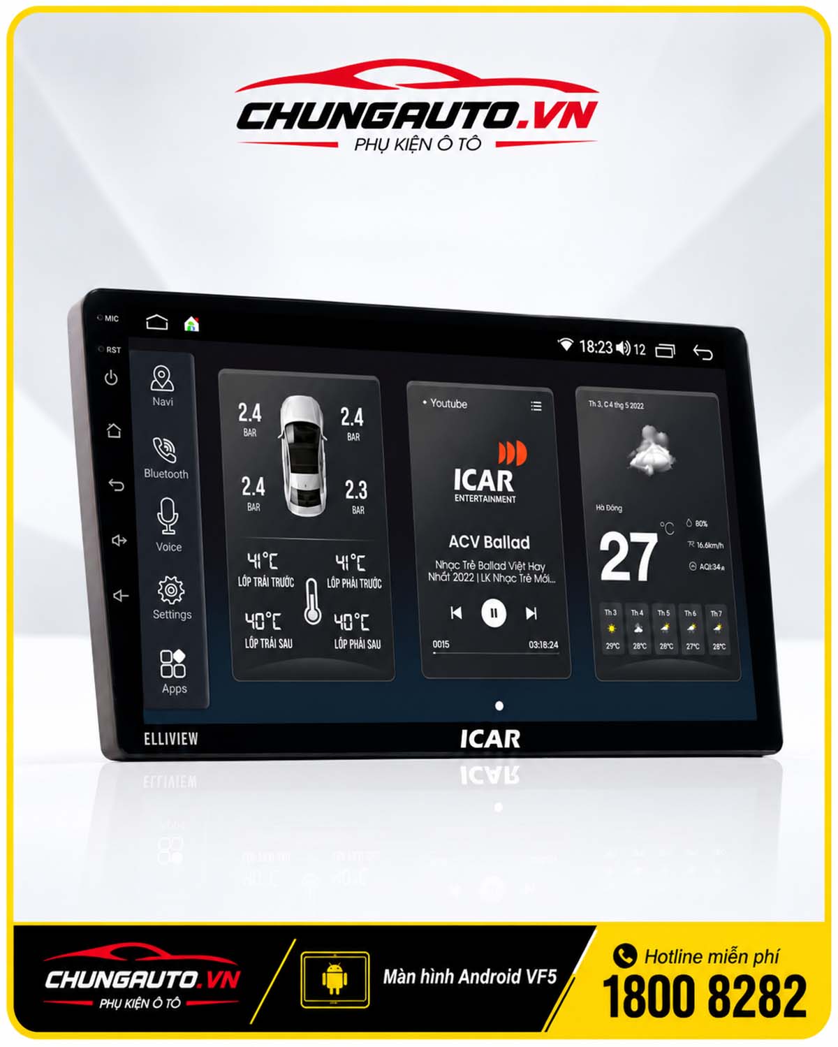 Màn hình Android VF5 iCar Elliview