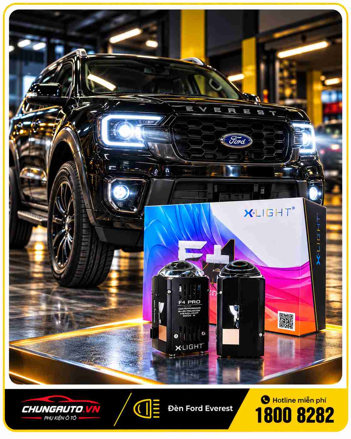 Độ đèn Bi LED cho Ford Everest