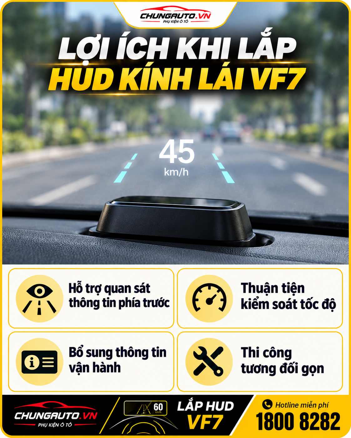 Lợi ích lắp HUD cho VF7