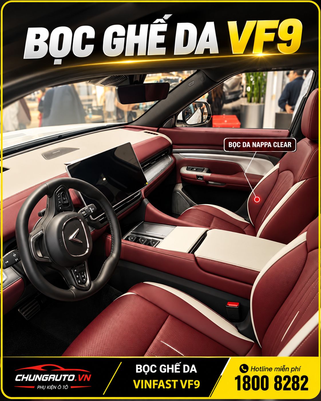 Bọc ghế da VF9 hoàn thiện