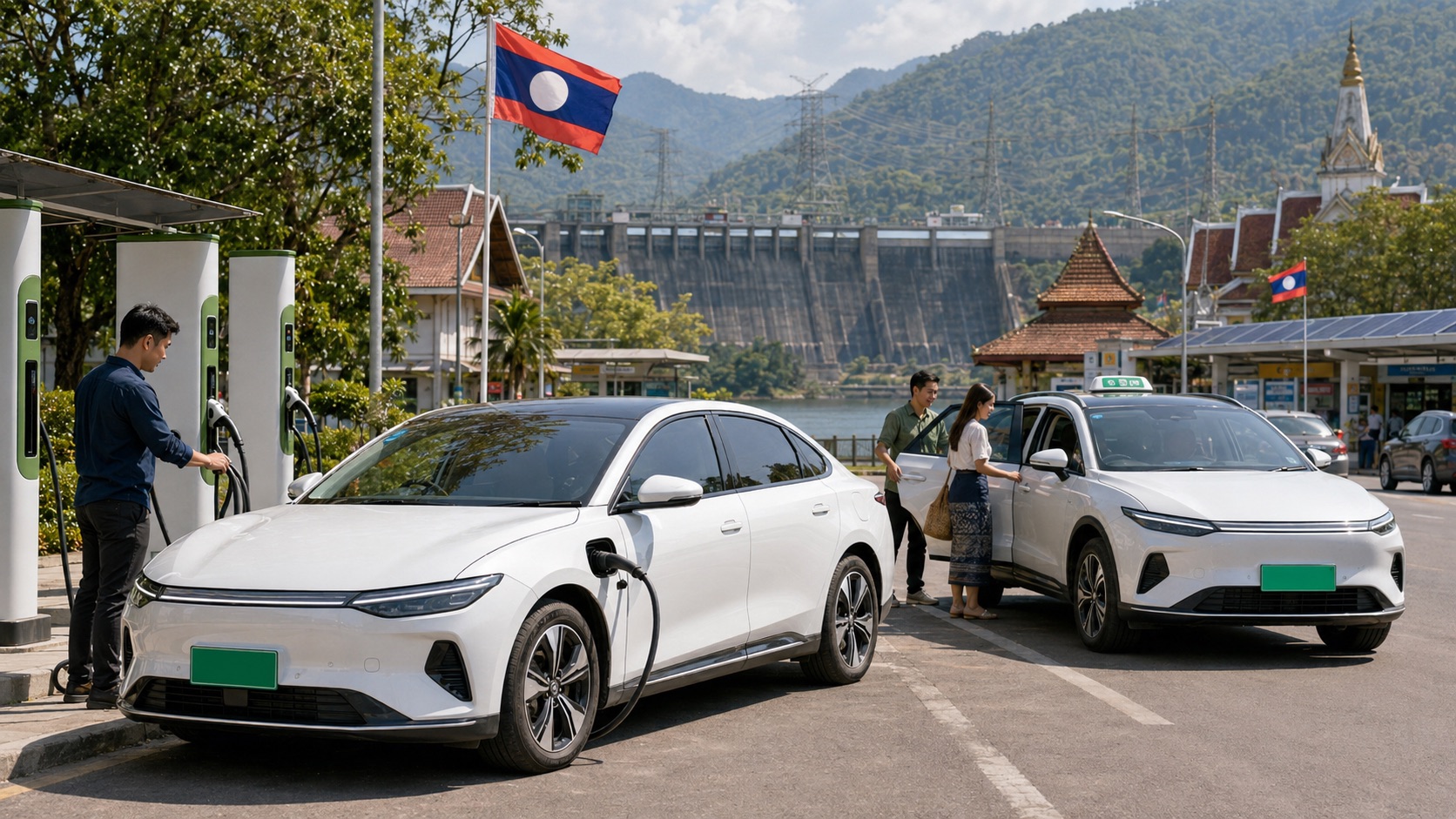 Lào đẩy mạnh xe điện, hướng tới mục tiêu chiếm 30% tổng số phương tiện vào năm 2030 - Ảnh minh họa: ChatGPT