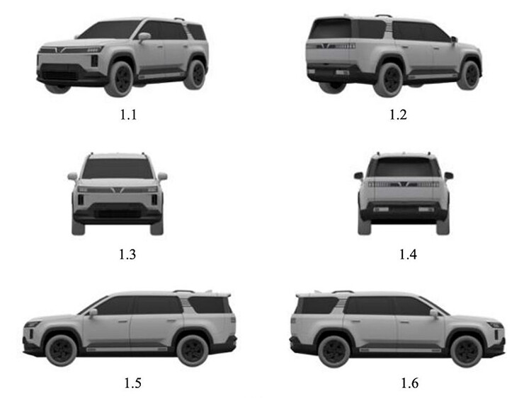 Mẫu SUV lớn của VinFast từng được đăng ký bảo hộ kiểu dáng công nghiệp. Ảnh: NOIP