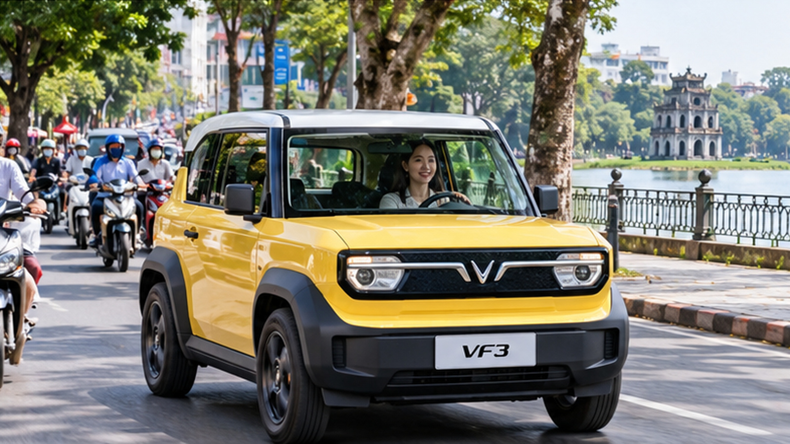 Kích thước nhỏ gọn giúp các mẫu ô tô điện đô thị thuận tiện hơn khi di chuyển trên đường phố đông đúc (Ảnh minh họa: ChatGPT)