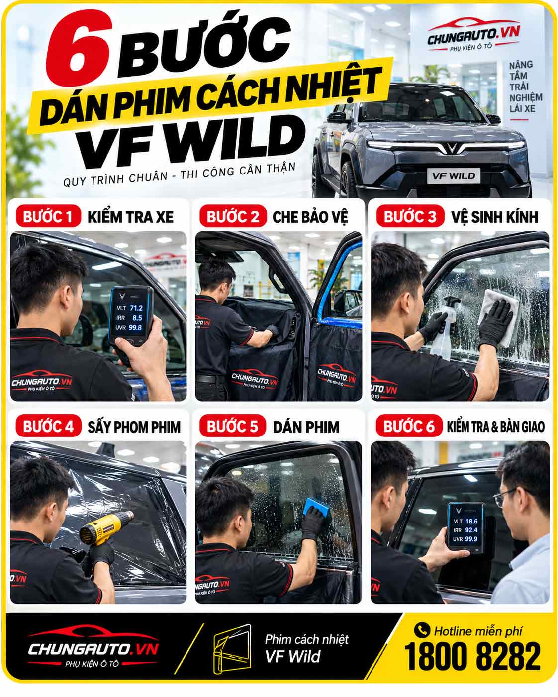 6 bước dán phim cách nhiệt