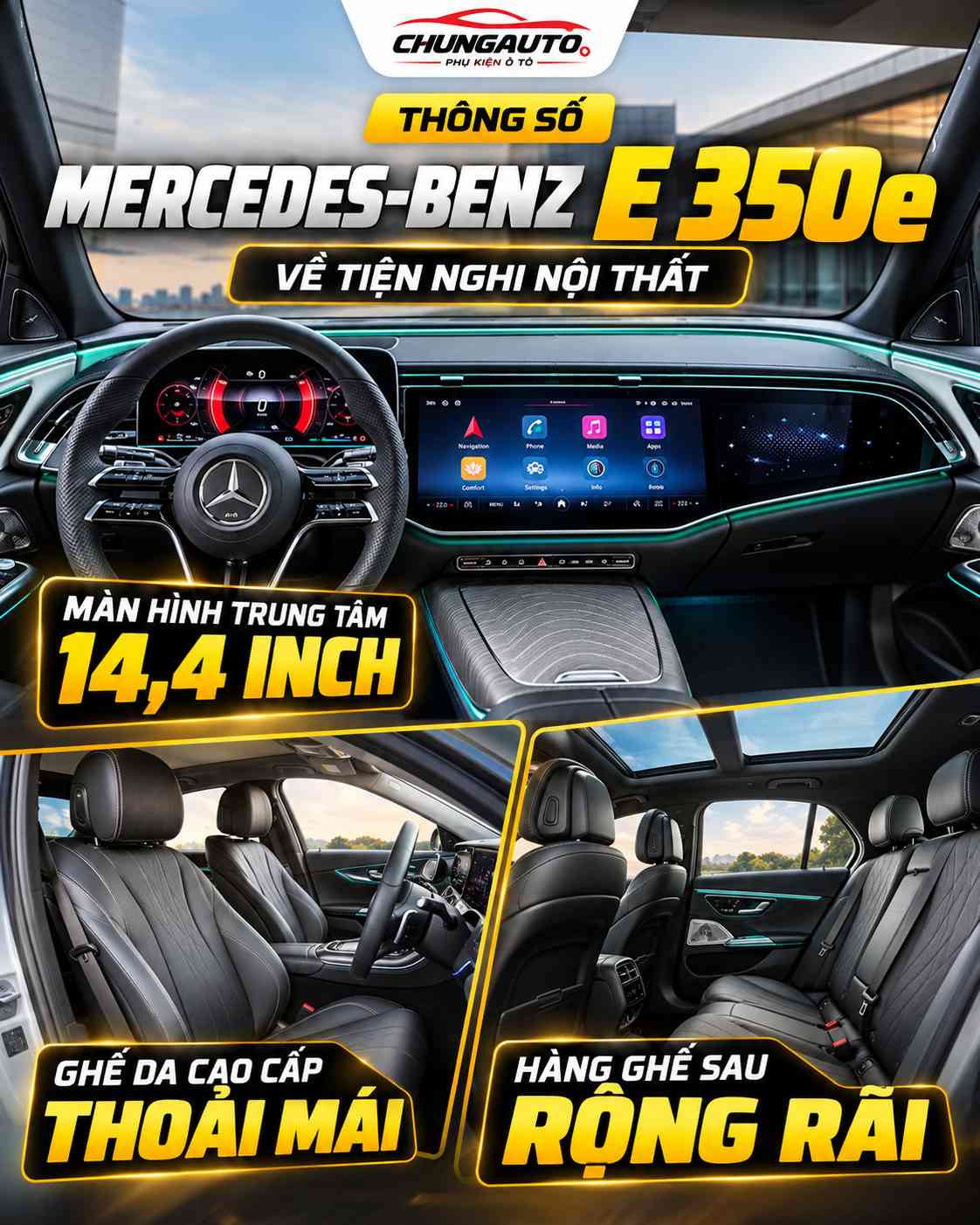 Thông số Mercedes-Benz E 350e về tiện nghi nội thất