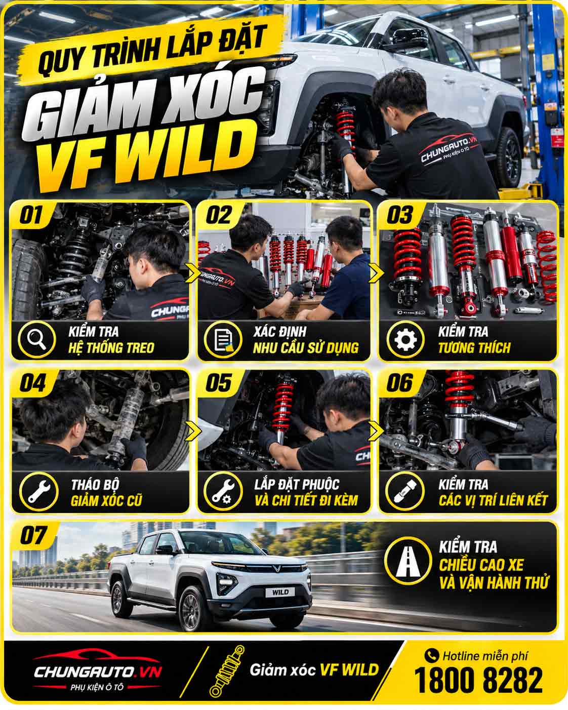 Quy trinh lap giam xoc vf wild