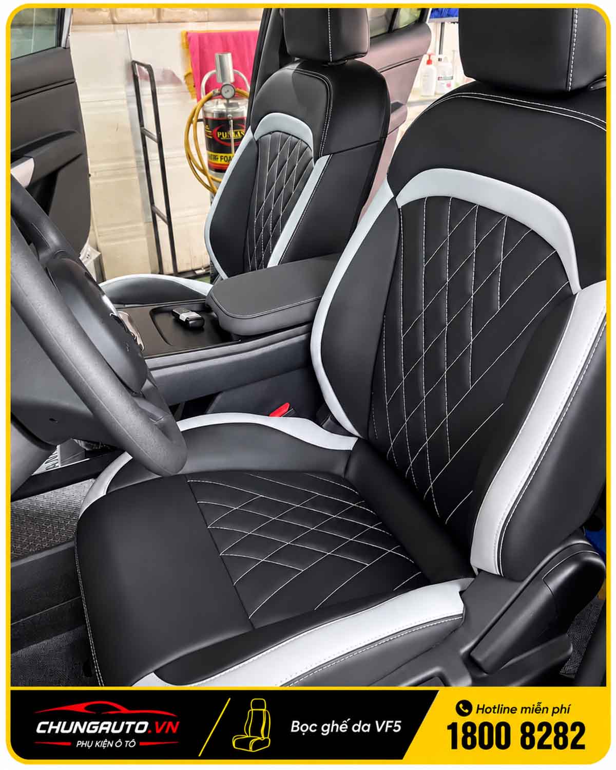 Độ ghế da VF5 Simili tại ChungAuto
