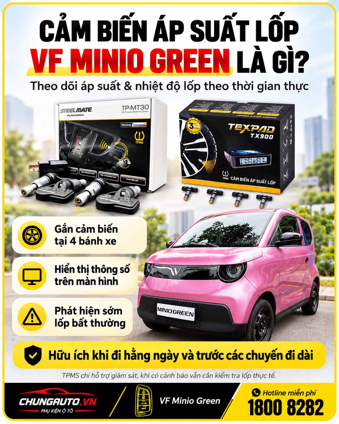 Cảm biến áp suất lốp VF Minio Green