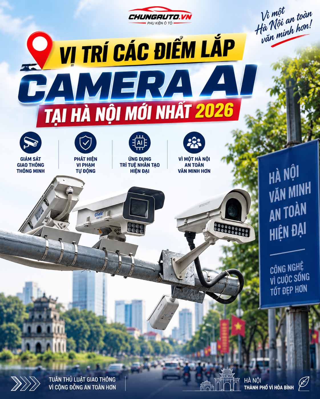 Vị trí các điểm lắp Camera AI tại Hà Nội mới nhất 2026