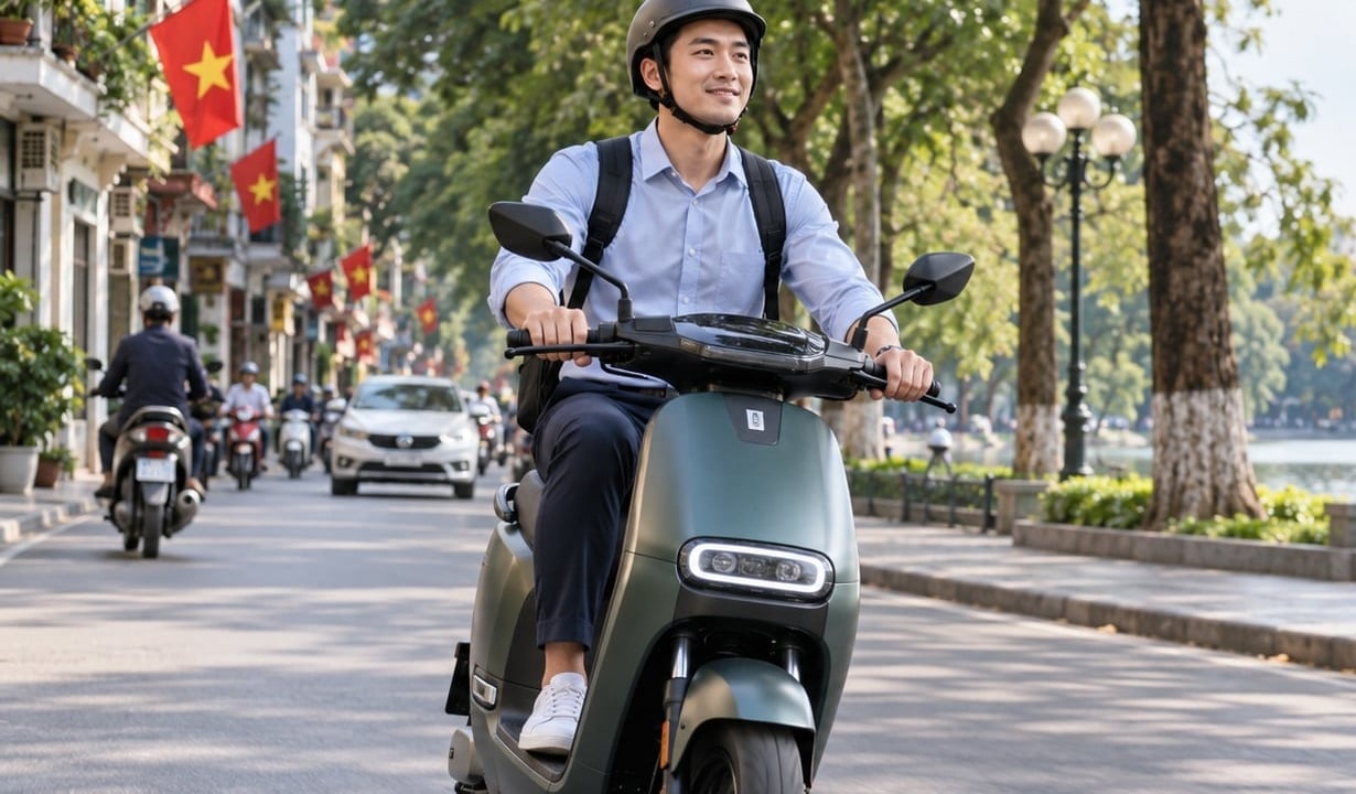 Chuyển từ xe máy xăng sang xe điện, nhiều người dùng đánh giá cao chi phí vận hành thấp và trải nghiệm di chuyển êm ái hơn trong đô thị (Ảnh minh họa: ChatGPT)