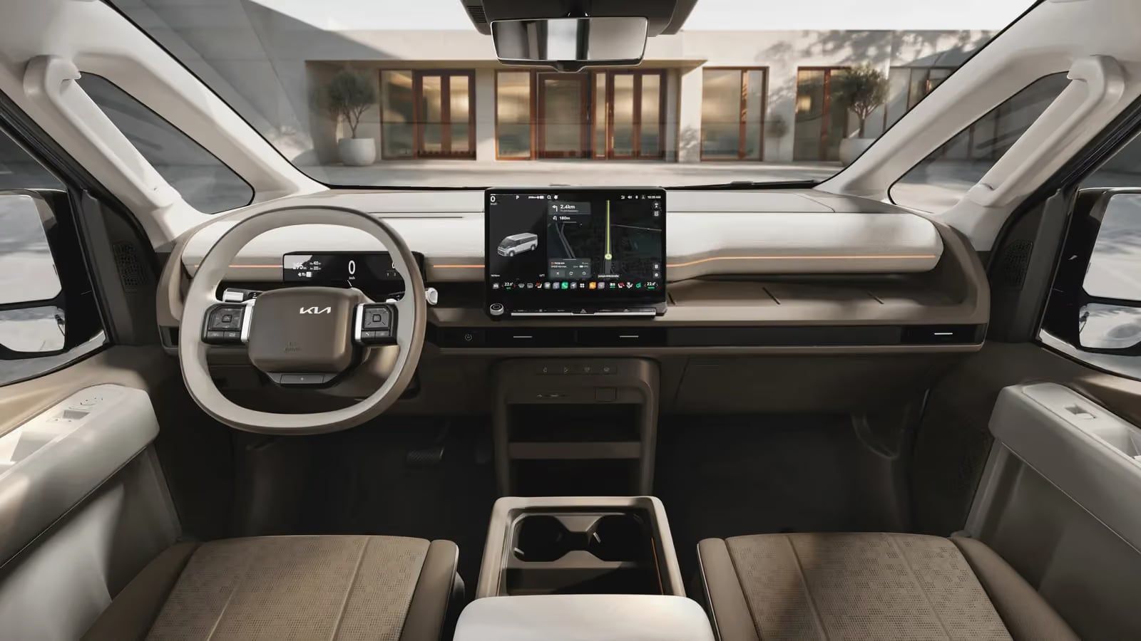 Nội thất Kia PV7 sở hữu nhiều tiện ích nhờ không gian rộng
