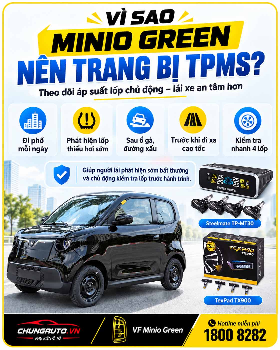 Vì sao nên trang bị TPMS VF Minio