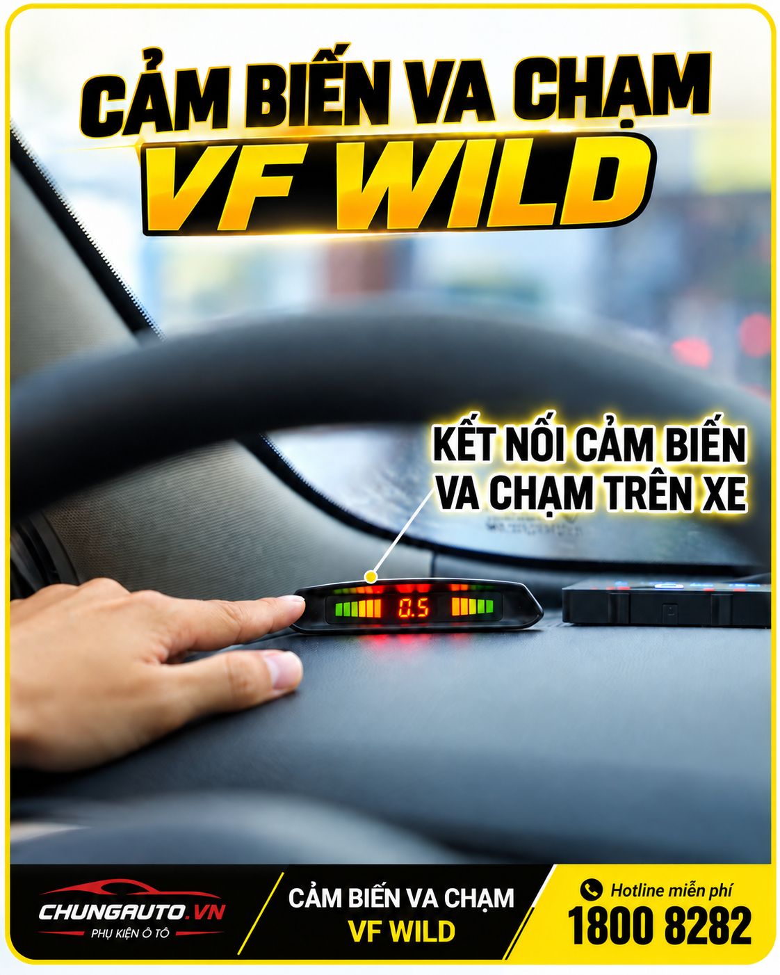 Kết nối cảm biến va chạm VF Wild trên xe