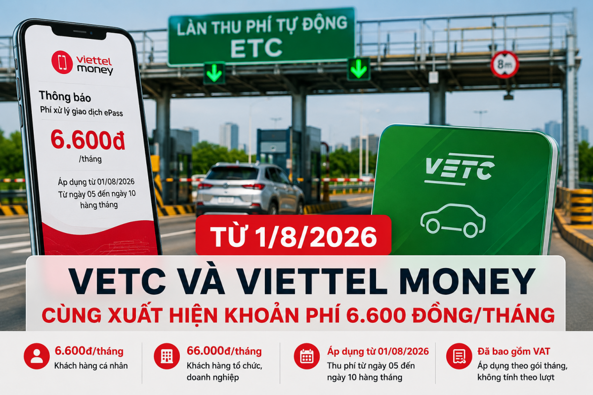 Từ tháng 8, người dùng ePass, VETC lưu ý khoản phí mới