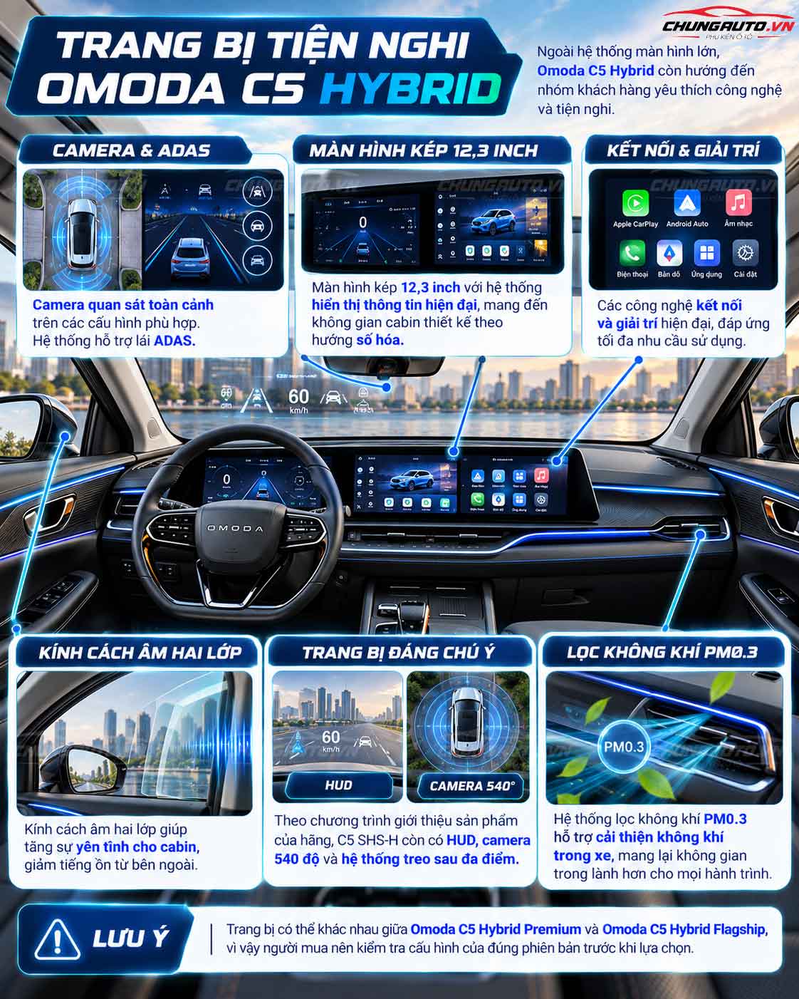 Trang bị tiện nghi trên Omoda C5 Hybrid