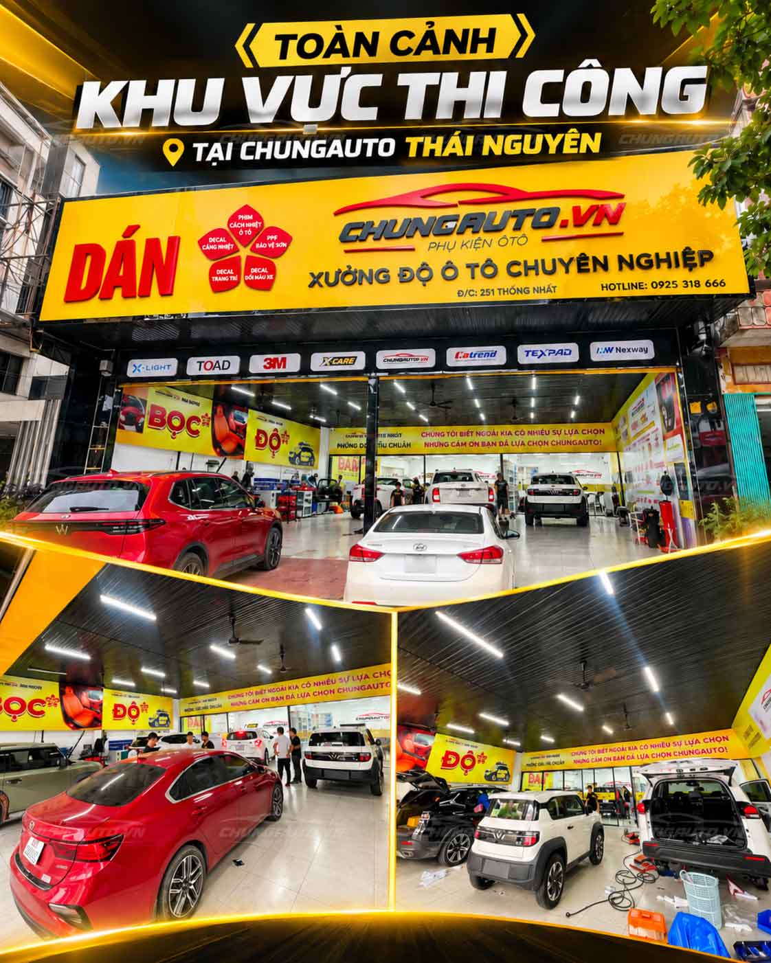 Toàn cảnh khu vực thi công tại ChungAuto Thái Nguyên