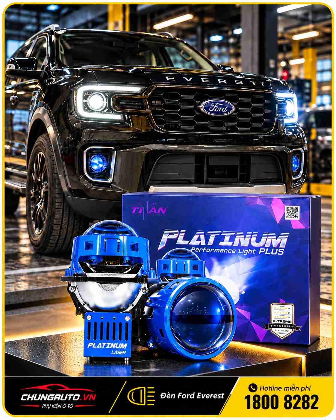 Độ đèn bi LASER cho Ford Everest