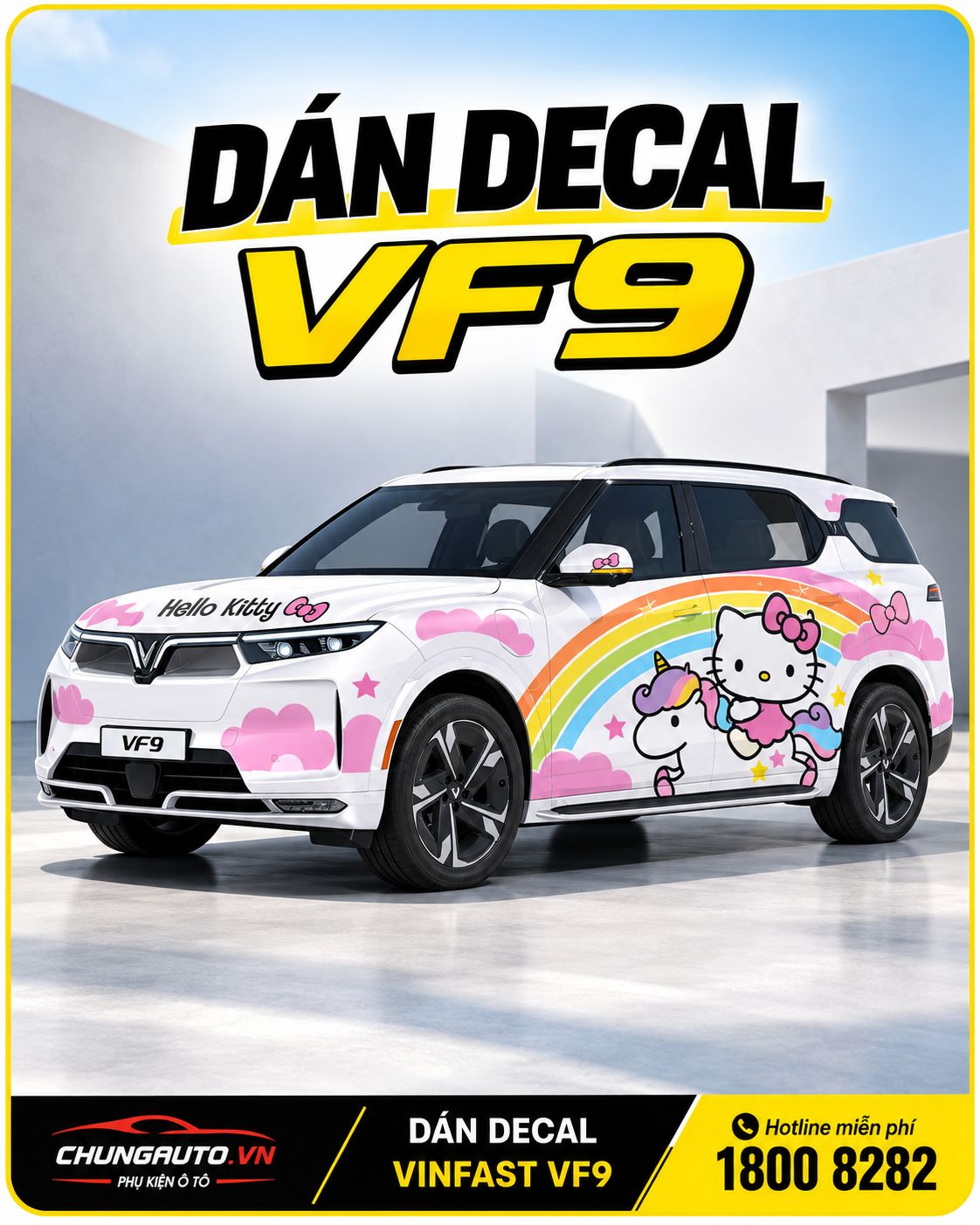 Dán decal VF9 - Tem sườn