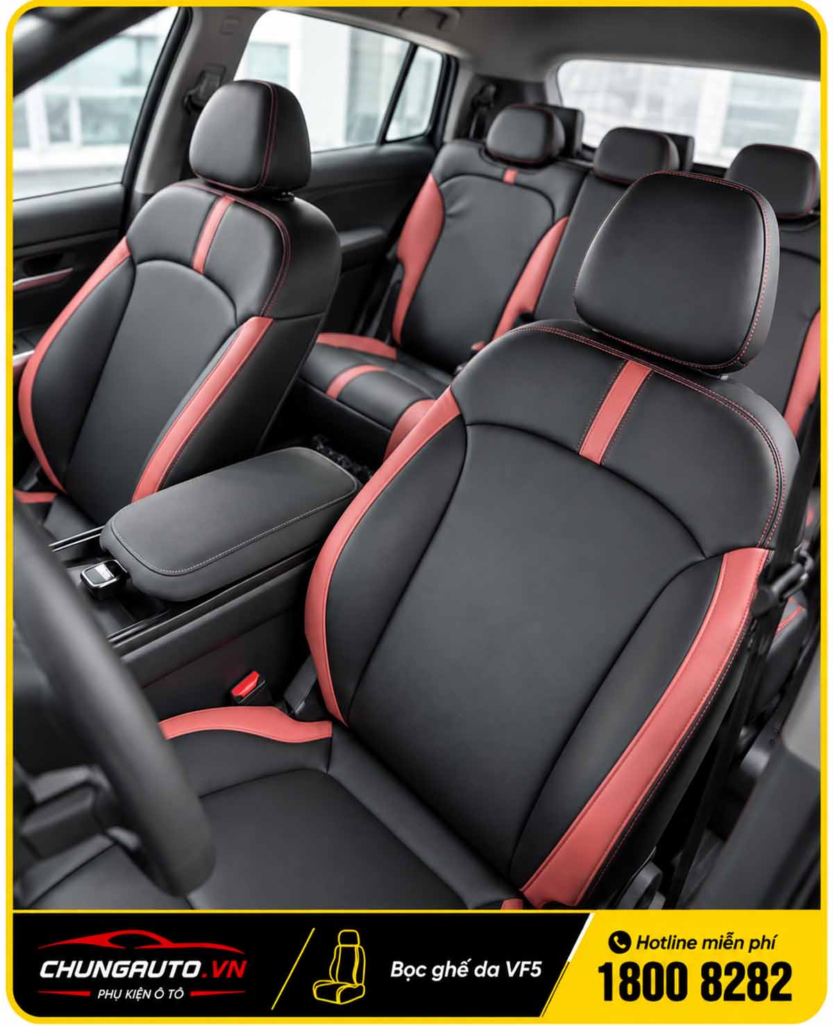 Độ ghế da VF5 da công nghiệp tại ChungAuto