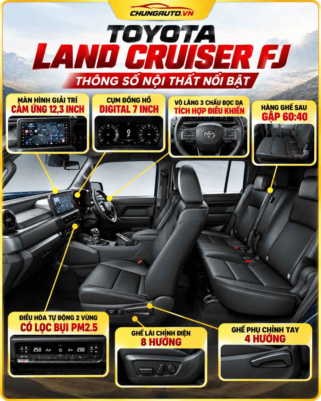 Thông số kỹ thuật Toyota Land Cruiser FJ nội thất