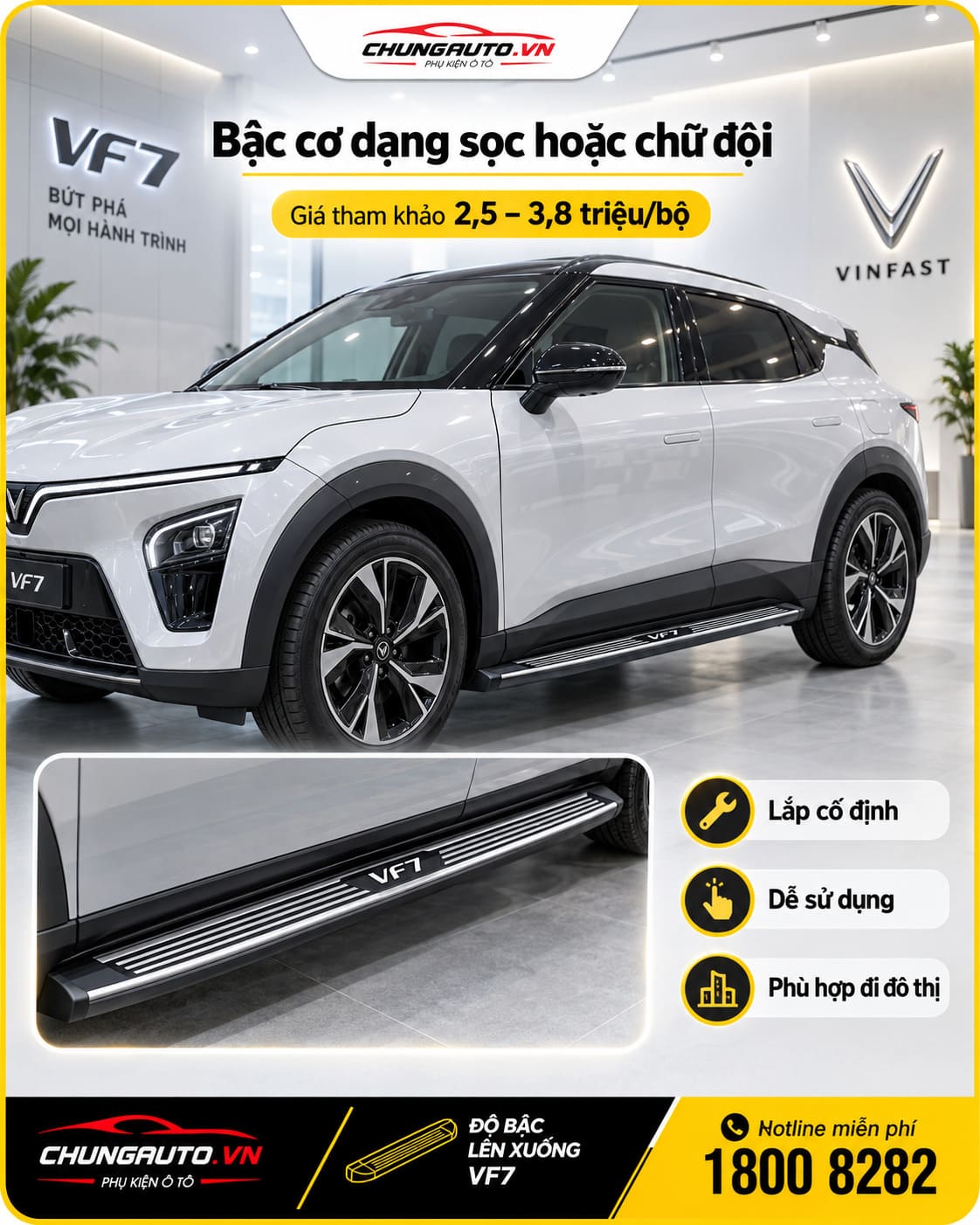 Bậc cơ dạng sọc hoặc chữ nổi VF7