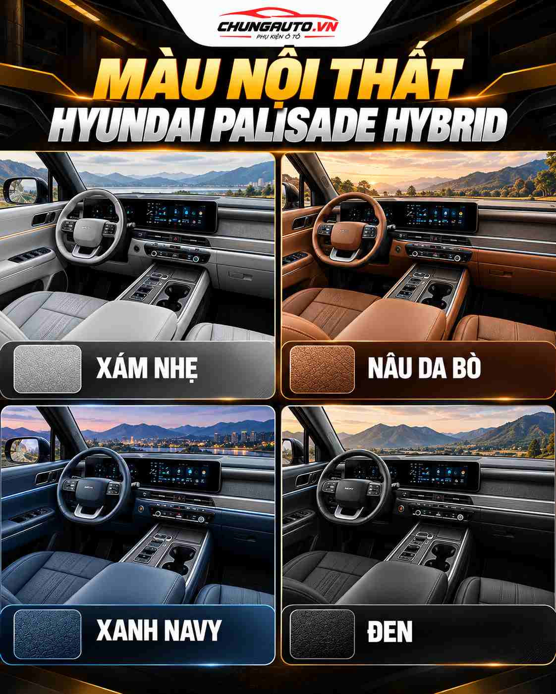 Màu xe Hyundai Palisade Hybrid nội thất