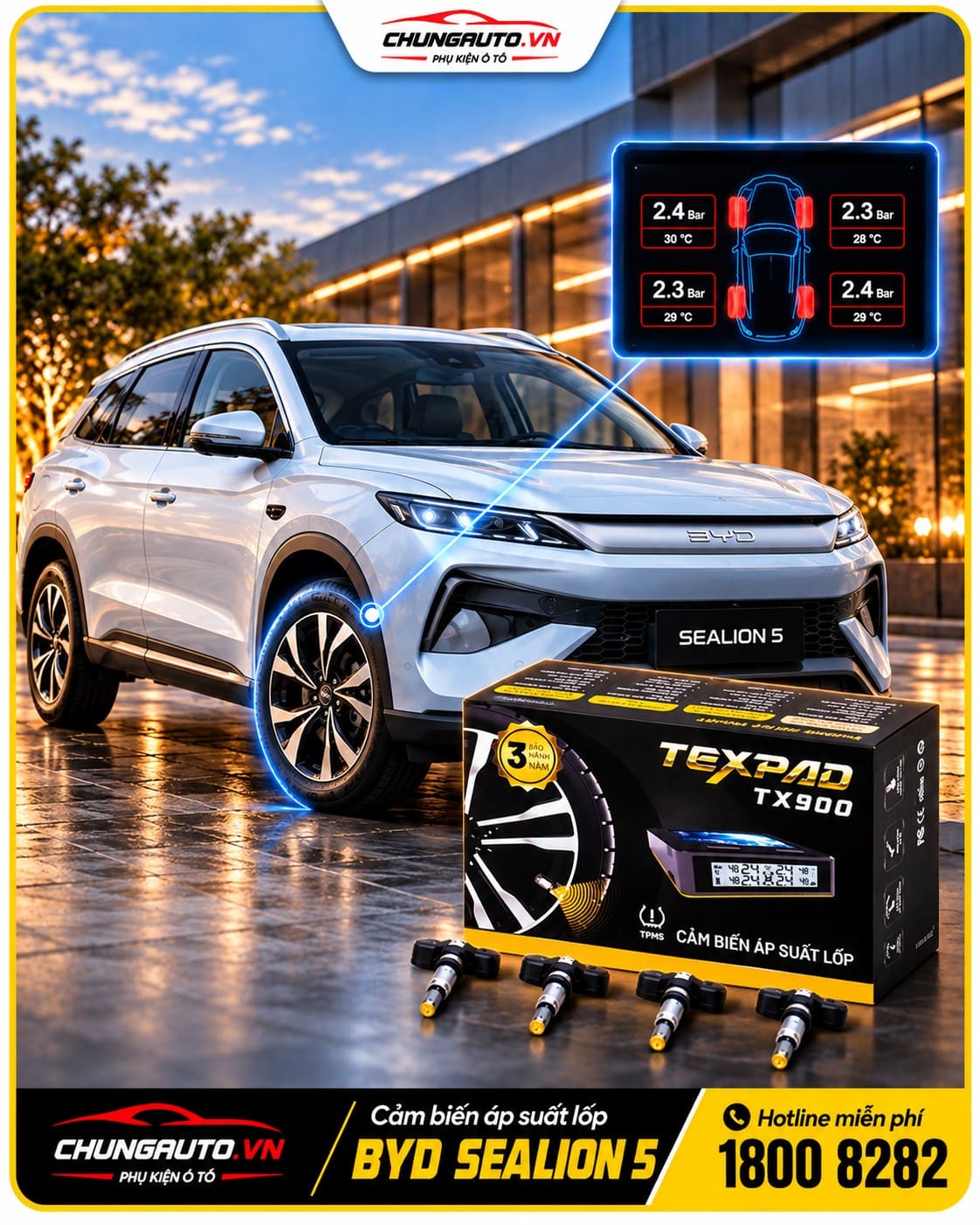 Cảm biến áp suất lốp do BYD Sealion 5