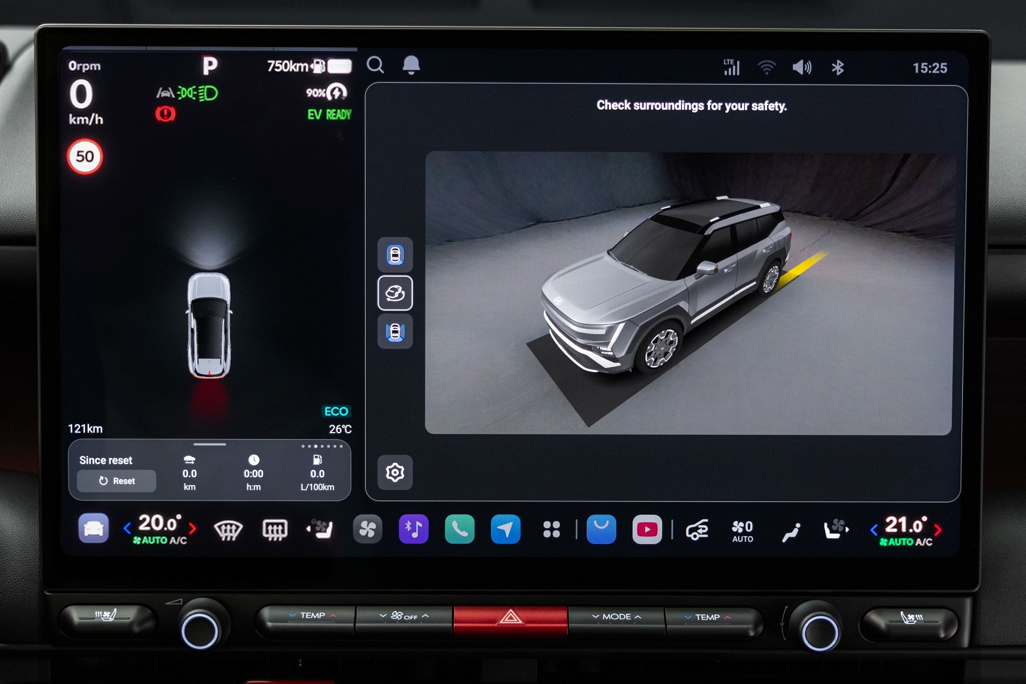 Camera 360 độ hỗ trợ quan sát "xuyên gầm" trên các phiên bản AWD (Ảnh: Hyundai).