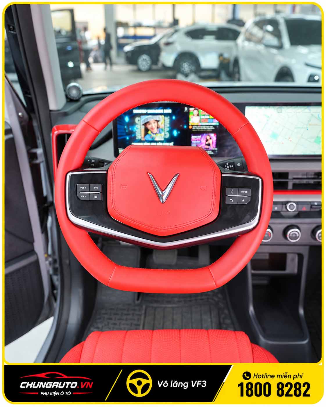 Khâu da vô lăng VF3