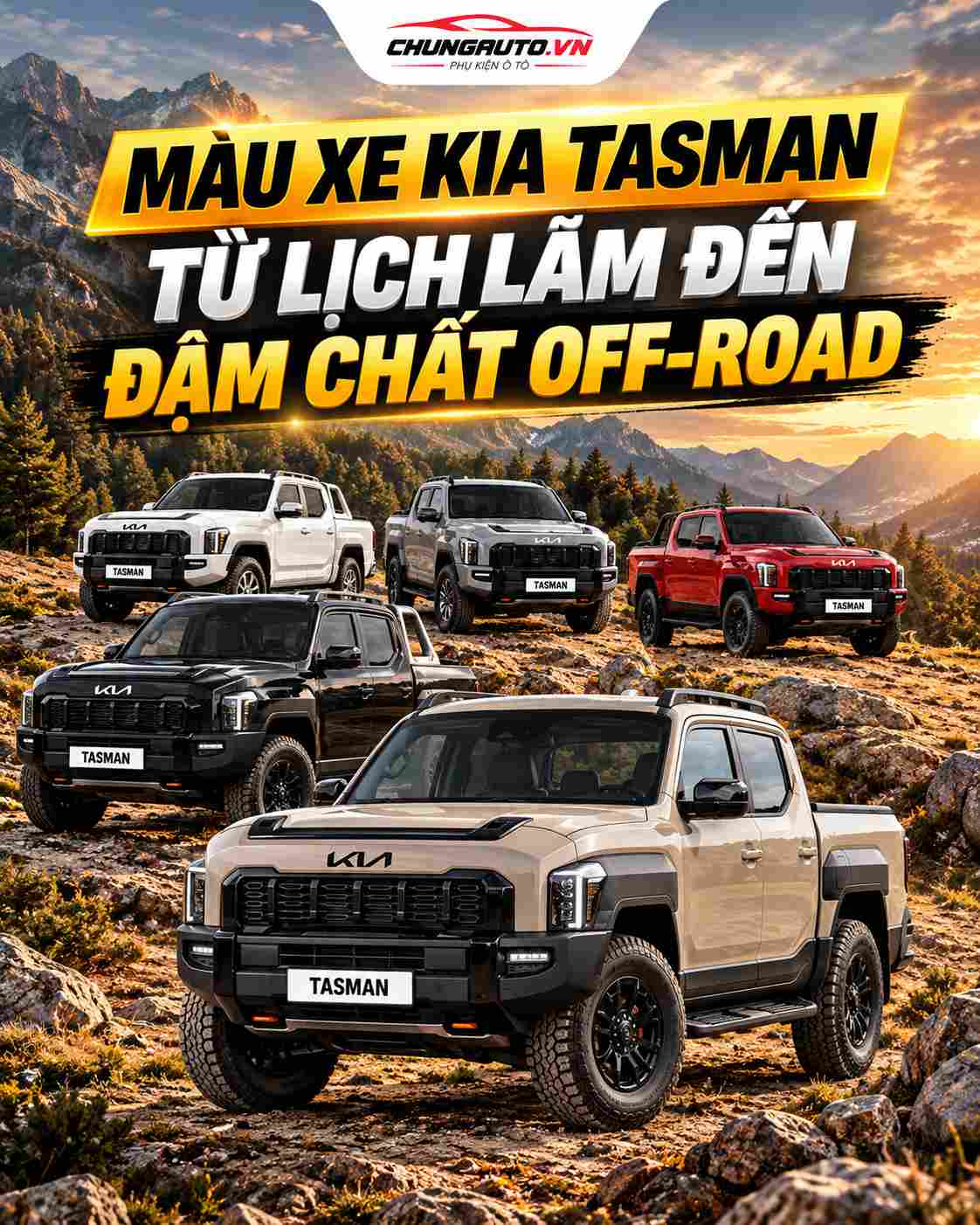 Màu xe Kia Tasman 2026 nổi bật