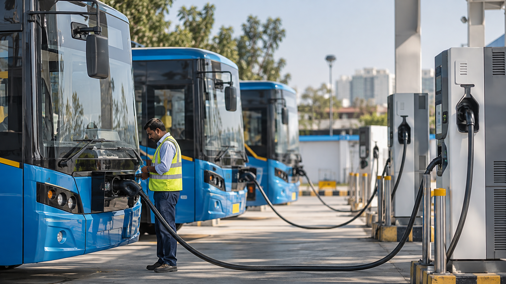 Phát triển hạ tầng trạm sạc là yếu tố then chốt để mở rộng mạng lưới xe buýt điện. (Ảnh minh họa: ChatGPT)